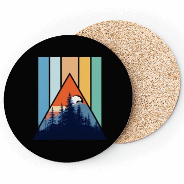 Discover Geometric Mountain Forest Sunset Coasters