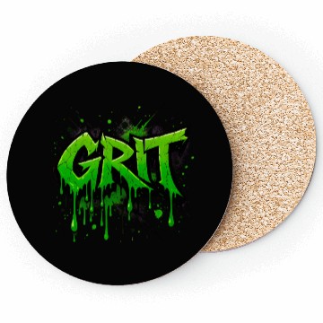 Discover Grit – Bold Green Graffiti Power Coasters