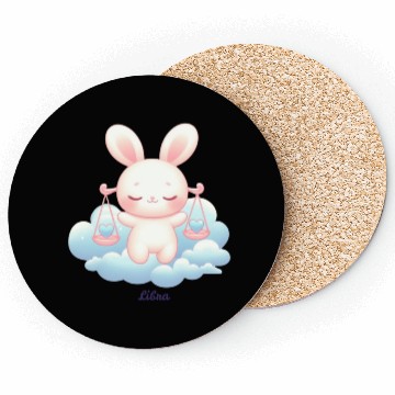 Discover Sweet Bunny Libra Illustration Coasters
