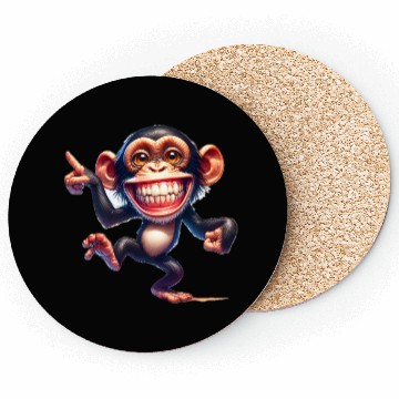 Discover Playful Monkey Cartoon Illustration Coasters