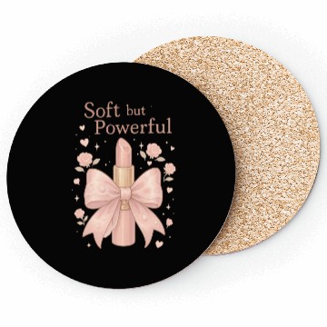 Discover Empowering Lipstick with Soft Pink Bow Coasters