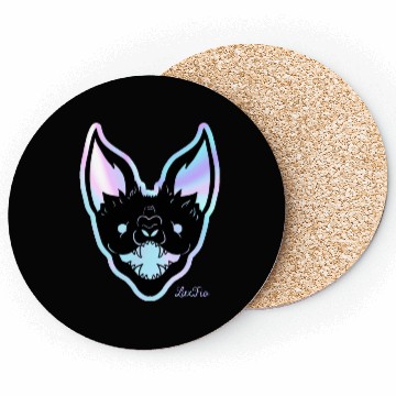 Discover Neon Lit Fierce Bat Design Coasters