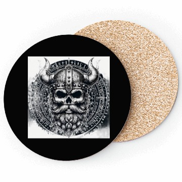 Discover Viking Skull Warrior Design Coasters