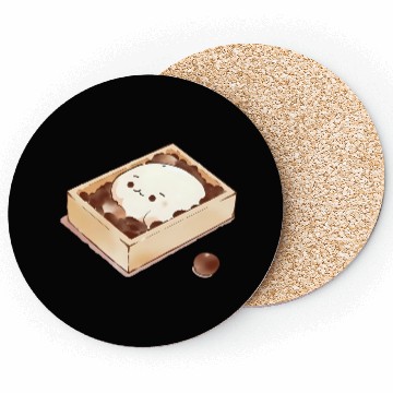 Discover Kawaii Mochi Cookie Illustration Coasters