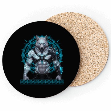 Discover Frostwolf Warrior with Arcane Runes Coasters