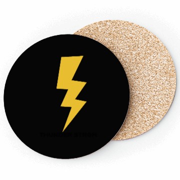 Discover Dynamic Yellow Lightning Bolt Design Coasters