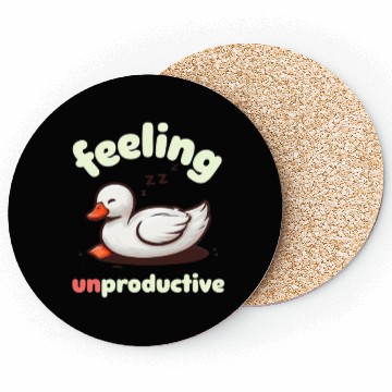 Discover Playful Sleepy Duck Illustration Coasters