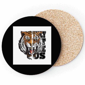 Discover Bold Tiger and Protest Message Design Coasters