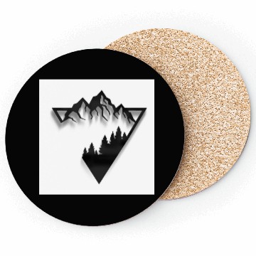 Discover Mountain Skyline with Forest Silhouette Coasters