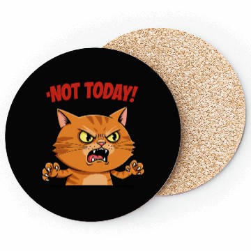 Discover Not Today Angry Cat Coasters | Funny Grumpy Cat Mem