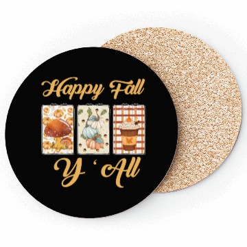 Discover Happy Fall Y’all – Rustic Pumpkin Patch Vibes Coasters