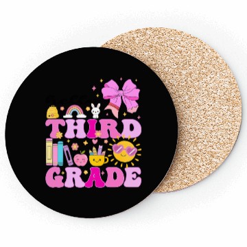 Discover Hello Third Grade, Preppy Back to School Coasters