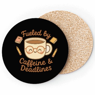 Discover Caffeine & Deadlines Coffee Lover Design Coasters