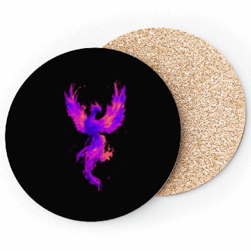 Discover Vibrant Phoenix Illustration for Apparel Coasters