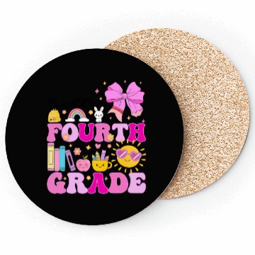 Discover Hello Fourth Grade, Preppy Back to School Coasters
