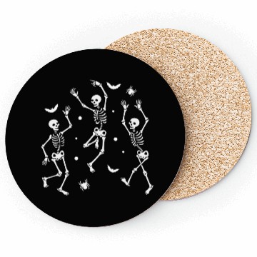 Discover Festive Skeleton Dance Art Coasters