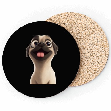 Discover Playful Pug Cartoon Design Coasters