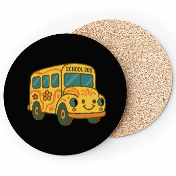 Discover Cute Yellow School Bus Back to School Fun Coasters