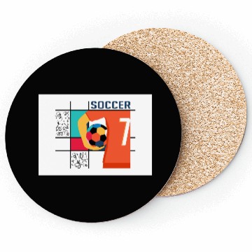 Discover Soccer Player with Ball Graphic Coasters
