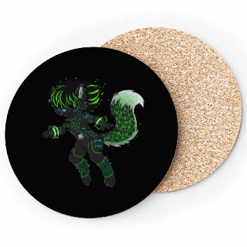 Discover Cyberpunk Hacker Fursuit - Binary Neon Furry Coasters