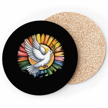 Discover Peaceful Dove with Olive Branch Design Coasters