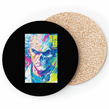 Discover Half Human Half Skull Pop Art Coasters