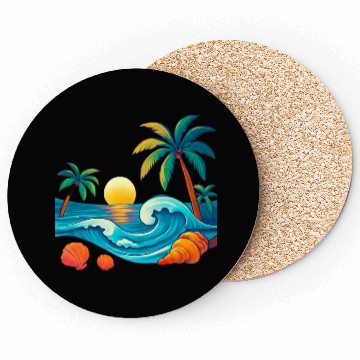 Discover Tropical Sunset Beach Vibes Coasters