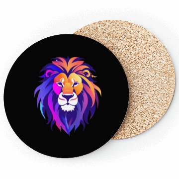 Discover Vibrant Royal Lion Portrait Coasters