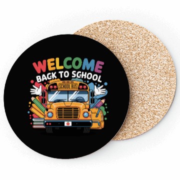 Discover Welcome Back to School School Bus Coasters