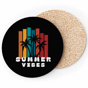 Discover Sunset Palm Summer Vibes Design Coasters