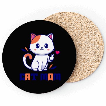 Discover Cute Cat Mom Design Coasters