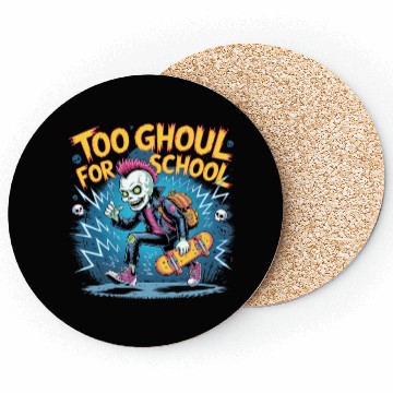 Discover Too Ghoul for School – Punk Ghost Halloween Coasters