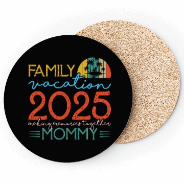Discover Family Vacation 2025 Tropical Sunset Design Coasters