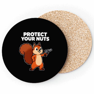 Discover Protect Your Nut Squirrel Illustration Coasters