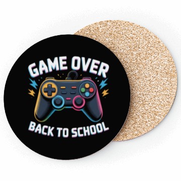 Discover Game Over Back to School – Funny Gamer Design Coasters