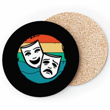 Discover Musical Lover Retro Theater Masks Coasters