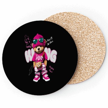Discover Trendy Teddy Bear Streetwear Design Coasters