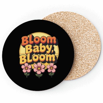 Discover Bloom Baby Bloom Retro Flower Design Coasters