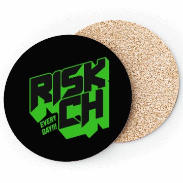 Discover Vibrant RISK IT ALL Graphic Coasters