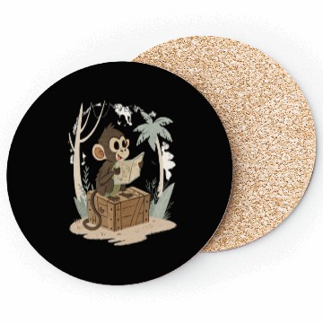 Discover Adventurous Monkey Explorer Design Coasters
