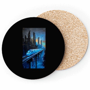 Discover Futuristic City Skyline with High-Speed Transit Coasters