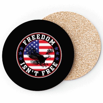 Discover Freedom Isn’t Free Eagle US Flag Patriotic Apparel Coasters