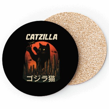 Discover Vintage Catzilla: Funny Cat Monster Coasters
