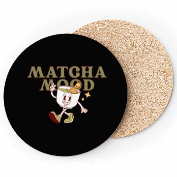 Discover Matcha Mood Tea Cartoon Design  Coasters
