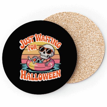 Discover Chill Skeleton Halloween Vibes Coasters