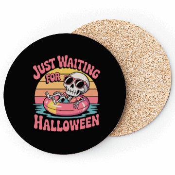 Discover Chill Skeleton Halloween Vibes Coasters