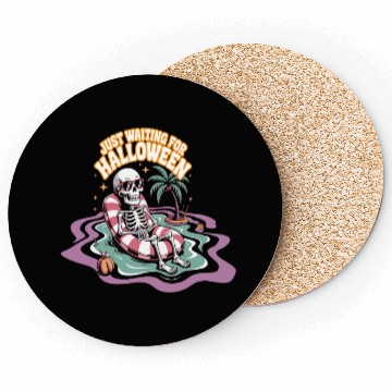Discover Chill Skeleton Halloween Vibes Coasters