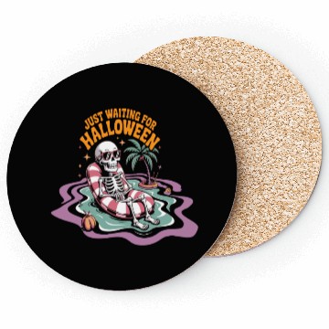 Discover Chill Skeleton Halloween Vibes Coasters