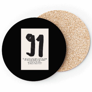 Discover Psalm 91 Minimalist Christian typography poster Coasters
