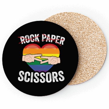Discover Funny Rock Paper Scissors LGBTQ LGBT Community Coasters